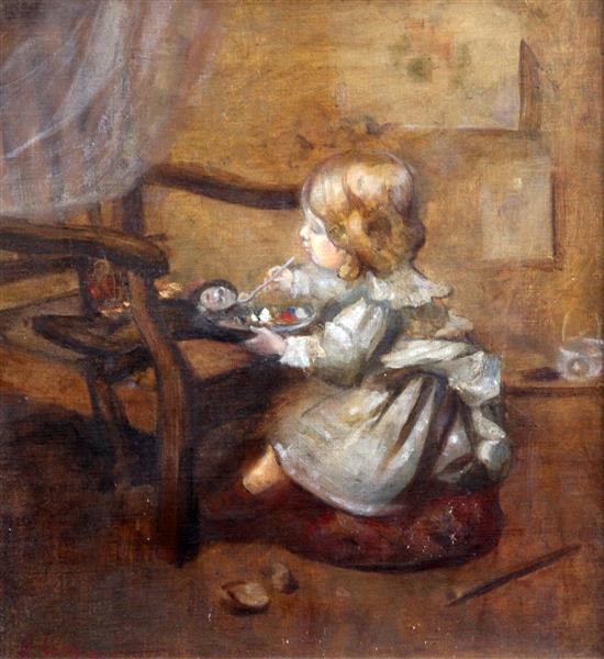 Sarah McGregor (fl. 1898-1918) A Loving Spoonful, 15 x 14in.